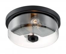  60/7268 - Sommerset - 2 Light Flush Mount with Clear Glass - Matte Black Finish