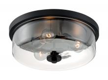  60/7269 - Sommerset - 3 Light Flush Mount with Clear Glass - Matte Black Finish