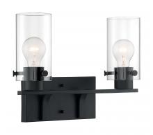  60/7272 - Sommerset - 2 Light Vanity with Clear Glass - Matte Black Finish
