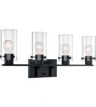  60/7274 - Sommerset - 4 Light Vanity with Clear Glass - Matte Black Finish