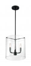  60/7277 - Sommerset - 3 Light Pendant with Clear Glass - Matte Black Finish