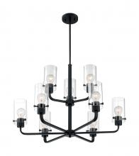  60/7279 - Sommerset - 9 Light Chandelier with Clear Glass - Matte Black Finish
