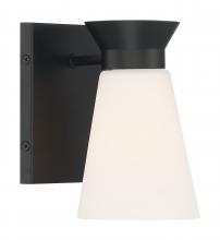  60/7311 - Caleta - 1 Light Sconce with Cylindrical Glass - Black Finish