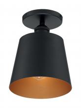  60/7331 - Motif - 1 Light Semi-Flush with- Black and Gold Accents Finish