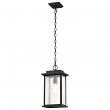  60/7377 - Sullivan Collection Outdoor 16 inch Hanging Light; Matte Black Finish with Clear Seeded Glass