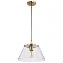  60/7413 - Dover; 1 Light; Medium Pendant; Vintage Brass with Clear Glass