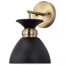  60/7458 - Perkins; 1 Light; Wall Sconce; Matte Black with Burnished Brass