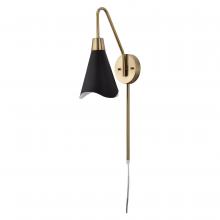  60/7467 - Tango; 1 Light; Wall Sconce; Matte Black with Burnished Brass