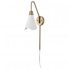  60/7468 - Tango; 1 Light; Wall Sconce; Matte White with Burnished Brass