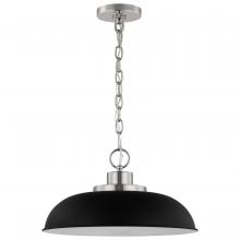  60/7482 - Colony; 1 Light; Small Pendant; Matte Black with Polished Nickel
