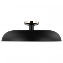  60/7498 - Colony; 1 Light; Large Semi-Flush Mount Fixture; Matte Black with Polished Nickel