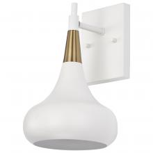 60/7509 - Phoenix; 1 Light; Wall Sconce Matte White with Burnished Brass