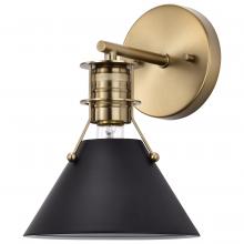  60/7519 - Outpost; 1 Light; Wall Sconce; Matte Black with Burnished Brass