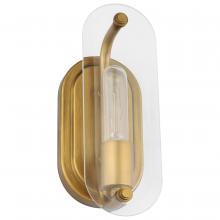  60/7711 - Teton; 1 Light Vanity; Medium Base; 60 Watt; Natural Brass Finish; Clear Beveled Glass