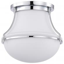  60/7870 - Valdora 1 Light Flush Mount; 10 Inches; Polished Nickel; White Opal Glass