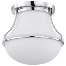  60/7871 - Valdora 1 Light Flush Mount; 14 Inches; Polished Nickel; White Opal Glass
