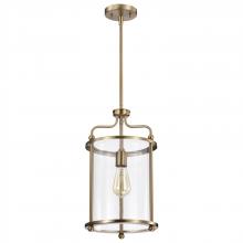 Nuvo 60/7935 - Yorktown 1 Light Pendant; Burnished Brass Finish; Clear Glass