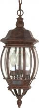  60/895 - Central Park - 3 Light 20" Hanging Lantern with Clear Beveled Glass - Old Bronze Finish