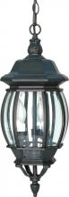  60/896 - Central Park - 3 Light 20" Hanging Lantern with Clear Beveled Glass - Textured Black Finish