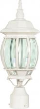  60/897 - Central Park - 3 Light 21" Post Lantern with Clear Beveled Glass - White Finish