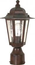  60/995 - Cornerstone - 1 Light 14" Post Lantern with Clear Seeded Glass - Old Bronze Finish