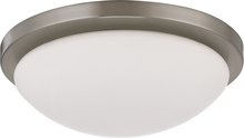  62/1042 - Button LED - 11"- Flush with Frosted Glass - Brushed Nickel Finish