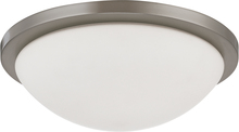  62/1043 - Button LED - 13"- Flush with Frosted Glass - Brushed Nickel Finish