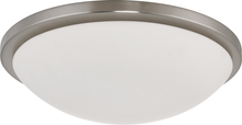  62/1044 - Button LED - 17''- Flush with Frosted Glass - Brushed Nickel Finish