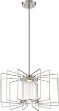  62/1351 - Wired - LED Pendant with Clear Glass - Brushed Nickel Finish