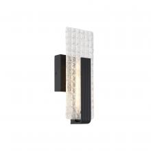  62/1481 - Ceres - LED Wall Sconce - with Ice Cube Glass - Matte Black Finish
