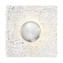  62/1491 - Riverbed -LED Flush - with Woven Glass - Polished Nickel Finish