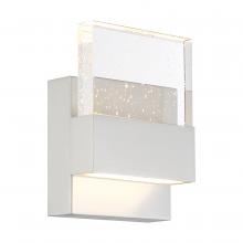  62/1501 - Ellusion - LED Small Wall Sconce - with Seeded Glass - Polished Nickel Finish