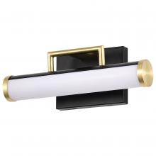  62/1537 - Solano Small Vanity; LED; Black and Brushed Brass Finish; White Acrylic Lens