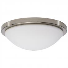  62/1842 - Button; 11 Inch LED Flush Mount Fixture; Brushed Nickel Finish; CCT Selectable; 120 Volts