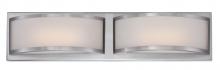  62/318 - Mercer - (2) LED Wall Sconce with Frosted Glass - Brushed Nickel Finish