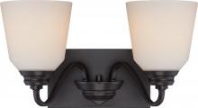  62/377 - Calvin - 2 Light Vanity Fixture with Satin White Glass - LED Omni Included