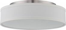  62/524 - Heather - LED Flush with White Linen Shade - Brushed Nickel Finish