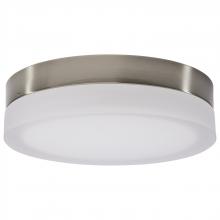  62/559 - Pi; 11 Inch LED Flush Mount; Brushed Nickel Finish; Frosted Etched Glass; CCT Selectable; 120 Volts