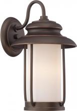  62/631 - Bethany - LED Small Wall Lantern with Satin White Glass - Mahogany Bronze Finish
