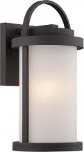  62/651 - Willis - LED Small Wall Lantern with Antique White Glass - Textured Black Finish