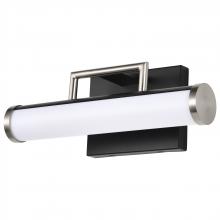  62/656 - Solano LED Small Vanity; Black and Brushed Nickel Finish; White Acrylic Lens