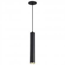  62/818 - Century; 12 Watt; 16"; LED Pendant; Matte Black and Brushed Brass Finish