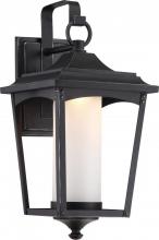  62/822 - Essex - LED Large Wall Lantern with Etched Glass - Sterling Black Finish