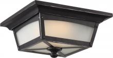  62/823 - Essex - LED Flush Lantern with Etched Glass - Sterling Black Finish