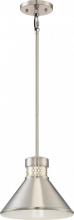  62/851 - Doral - Small LED Pendant - Brushed Nickel Finish with White Accents
