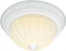  SF76/125 - 2 Light - 11" Flush with Frosted Melon Glass - Textured White Finish