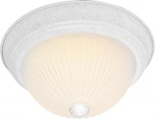  SF76/131 - 2 Light - 11" Flush with Frosted Ribbed - Textured White Finish