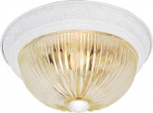 Nuvo SF76/191 - 2 Light - 11" Flush with Clear Ribbed Glass - Textured White Finish