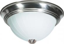  SF76/243 - 2 Light - 11" Flush with Frosted Melon Glass - Brushed Nickel Finish