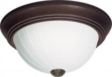  SF76/246 - 2 Light - 11" Flush with Frosted Melon Glass - Old Bronze Finish